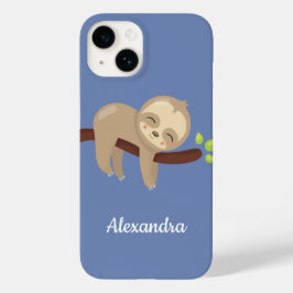Cute Sloth on Träd Animal Illustration