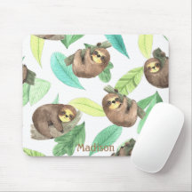 Cute Sloth på en Gren Bananas Animal Namn