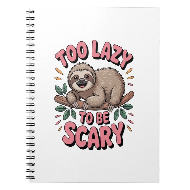 Cute Sloth på Gren med lekfull Anteckningsbok (Framsidan)