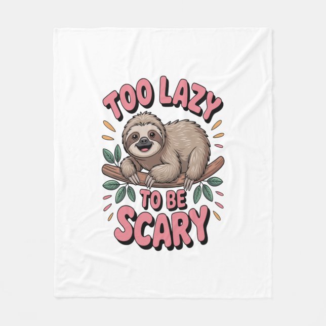 Cute Sloth på Gren med lekfull Fleecefilt (Framsidan)
