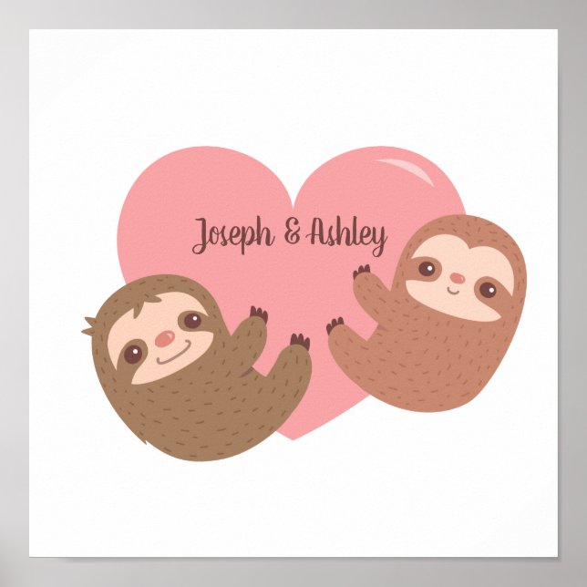 Cute Sloth par Hugger Heart, rumsdekan Poster (Framsidan)