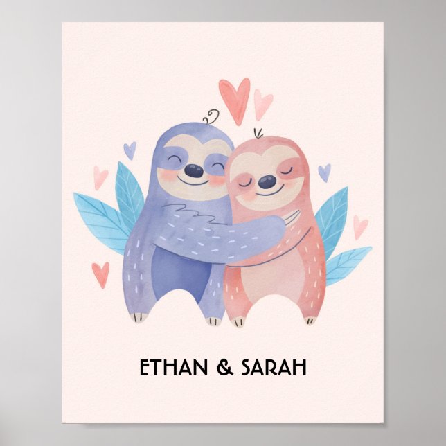 Cute Sloth par Personliger Alla hjärtans dag Poster (Framsidan)