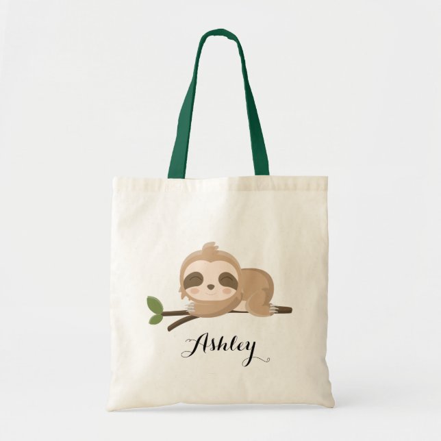 Cute Sloth-Personligen Tygkasse (Framsidan)