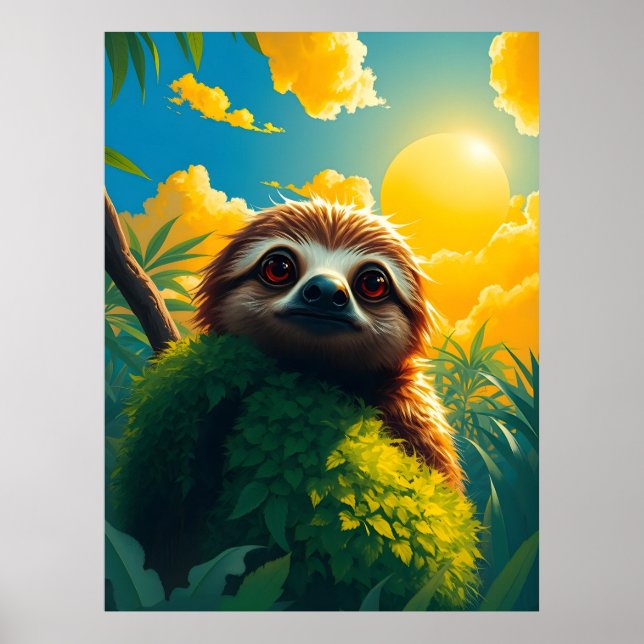 Cute Sloth Poster (Framsidan)