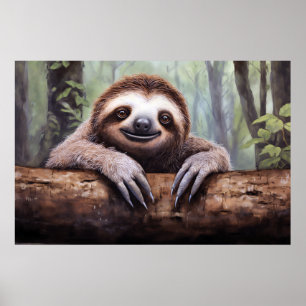 Cute Sloth-profil Poster