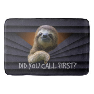Cute Sloth ringde du första Metall-ridån lustigt Badrumsmatta