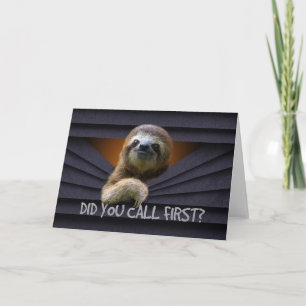 Cute Sloth ringde du första Metall-ridån lustigt Kort