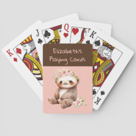 Cute Sloth rosa Bruna killingar Casinokort