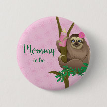 Cute Sloth  Rosa Mamma att vara Baby Shower