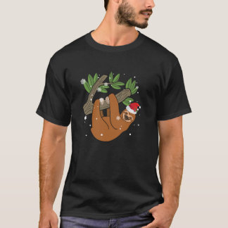 Cute Sloth Santa Hat Shirt For Christmas1057png105 T Shirt