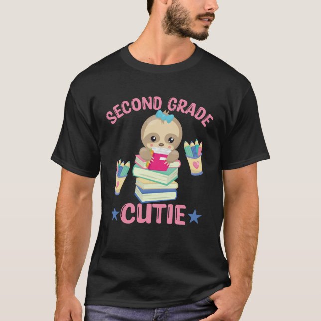 Cute Sloth Second Grade Cutie 2nd Grader Back to S T Shirt (Framsida)