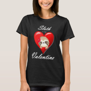 Cute Sloth Shirt Valentines day Heart Sloth Valent T
