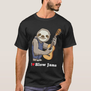 Cute Sloth spelar upp långsamt Sylt på Ukulele ell T Shirt