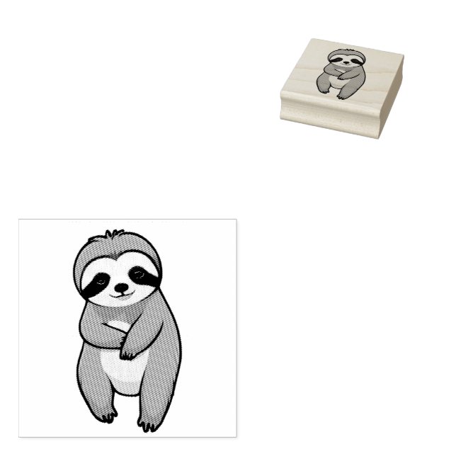 Cute Sloth Stämpel (Stämplad)