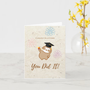 Cute Sloth Studenten Card Kort