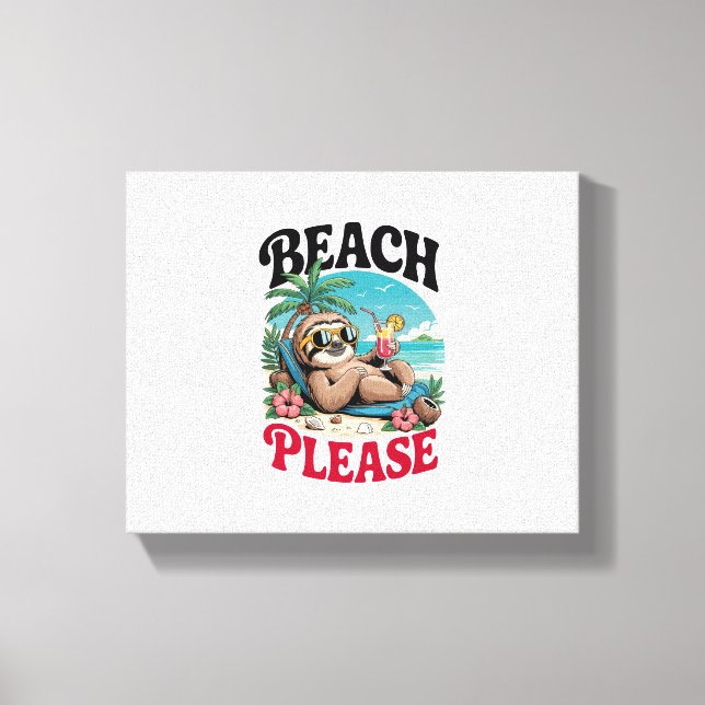 Cute Sloth Summertime Canvastryck (Framsida)