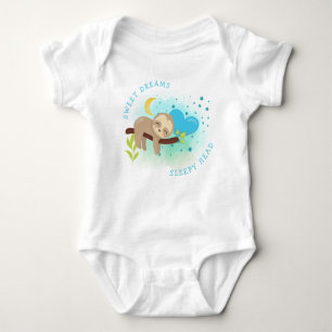 Cute Sloth Sweet Dreams Sömnig Newborn Boy T Shirt