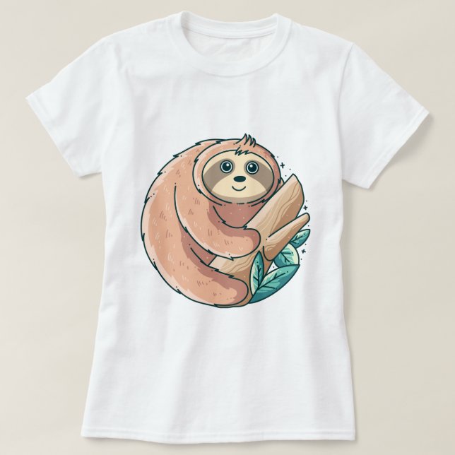 Cute Sloth T-Shirt (Design framsida)