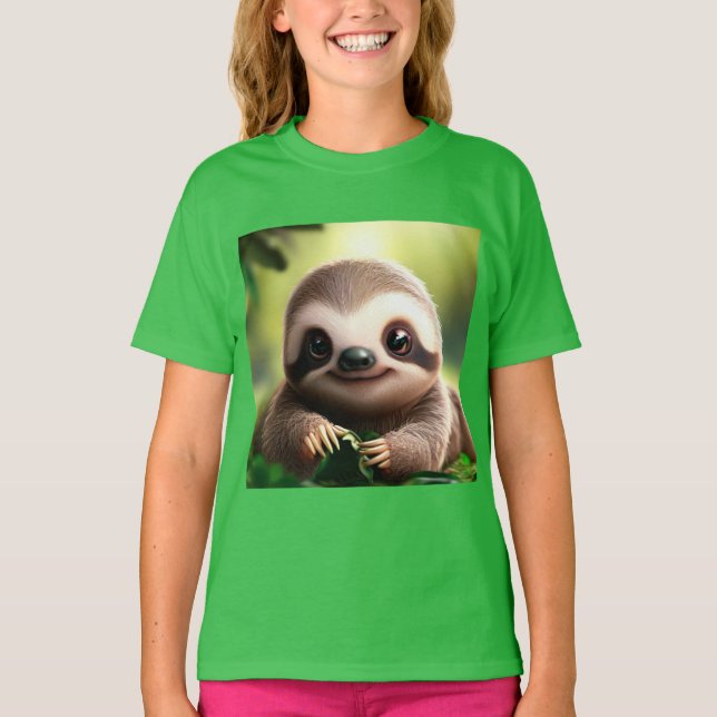 Cute Sloth T Shirt - Cute Animal Shirts (Framsida)