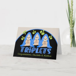 Cute Sloth Three Boys New Triplet Spädbarn Kort