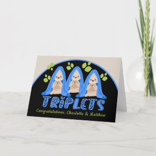 Cute Sloth Three Boys New Triplet Spädbarn Kort