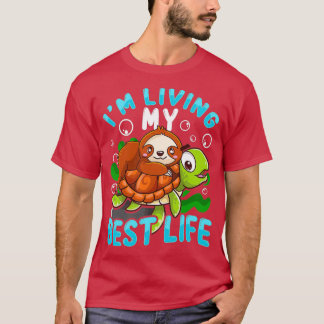 Cute Sloth Turtle Im lever mitt bästa T Shirt