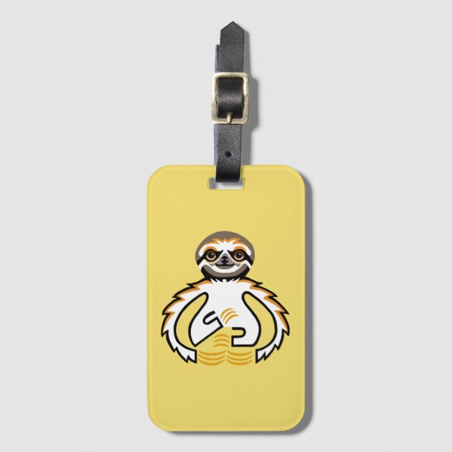 Cute SLOTH- Wildlife - Nature - Gult Bagagebricka (Framsida vertikal)