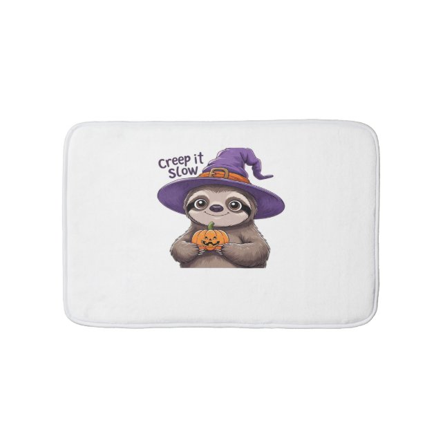 Cute Sloth Witch Halloween Shirt - Creep It Slow P Badrumsmatta (Framsidan)