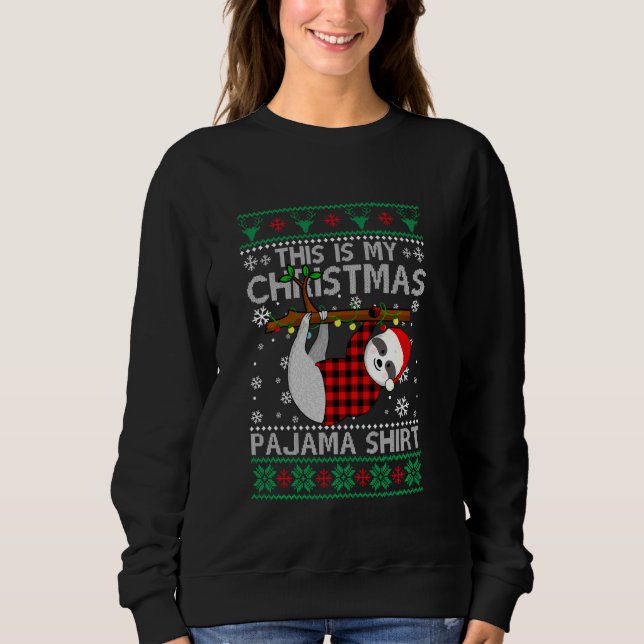 Cute Slothmas Sloth Älskare Ugly jul Sweater T Shirt (Framsida)