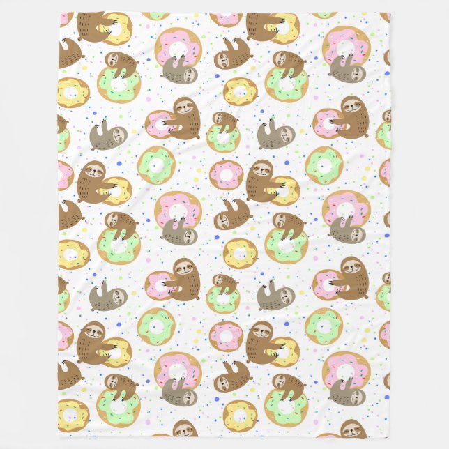 Cute Sloths Fleece Blanket (Framsidan)