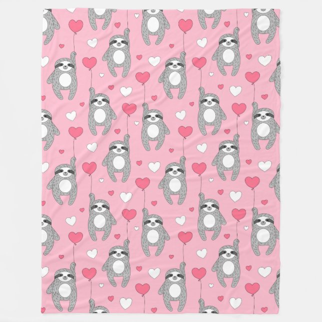 Cute Sloths Fleece Blanket (Framsidan)