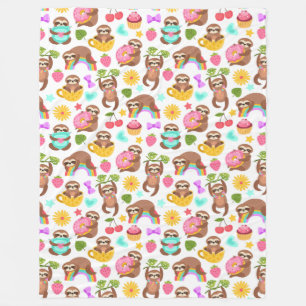 Cute Sloths Fleece Blanket