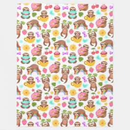 Cute Sloths Fleece Blanket