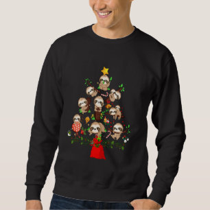 Cute Sloths Julgran Ljus Merry Slothmas P Lång Ärmad Tröja