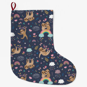 Cute Sloths - stor julklapp Julstrumpa