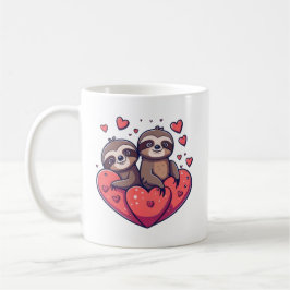 Cute Sloths Valentine Kaffemugg