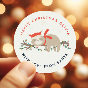 Cute Slothy 1:a juljubilar Runt Klistermärke