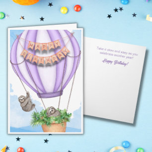 Cute Slots and Luftballong Birthday Card Kort