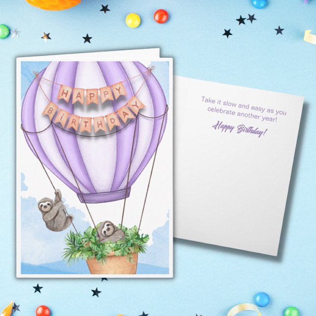 Cute Slots and Luftballong Birthday Card Kort (Skapare uppladdad)