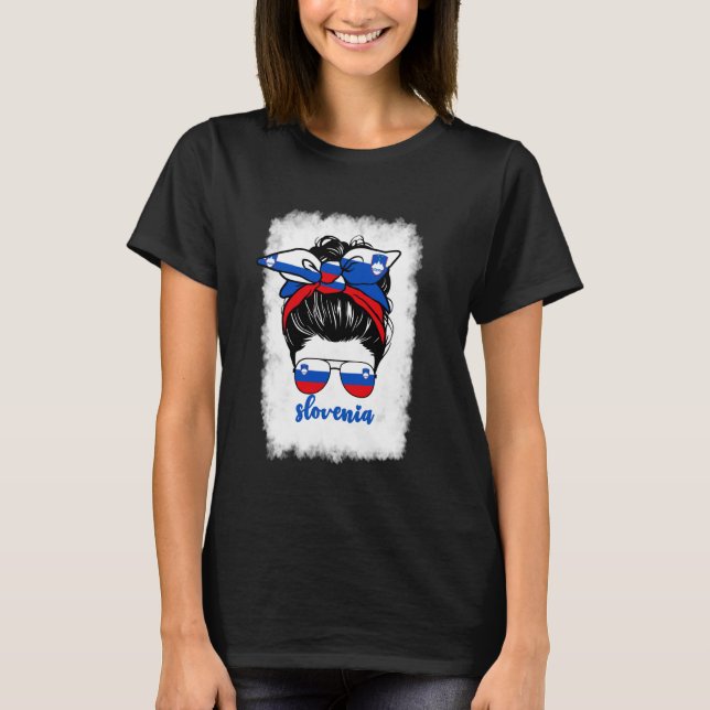 Cute Slovenska Flagga för flickor T Shirt (Framsida)