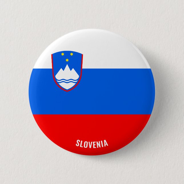 Cute Slovenska Flagga Patriotic Knapp (Framsida)