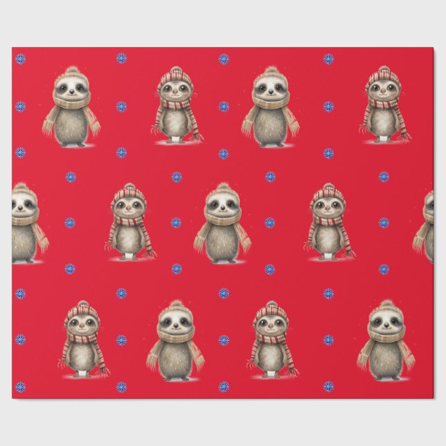 Cute Sloves i Scarves-julen på Red Presentpapper (Seam)
