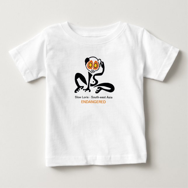 Cute Slow LORIS - Endangången animalisk grafik - T Shirt (Framsida)