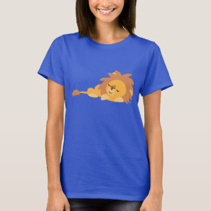 Cute Slumating Tecknad Lejona Kvinnor T-shirt