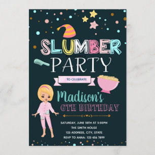 Cute slummer födelsedagsfest inbjudan