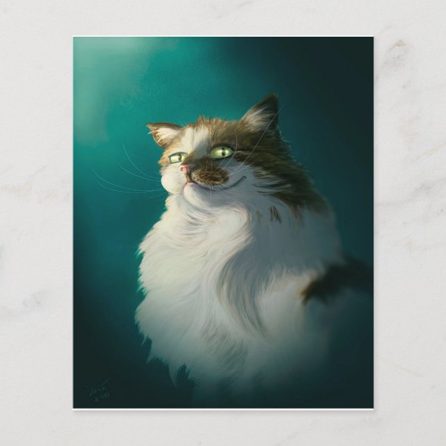 Cute Sly Cat Gift| Funny Katt för födelsedagen Flygblad (Framsidan)