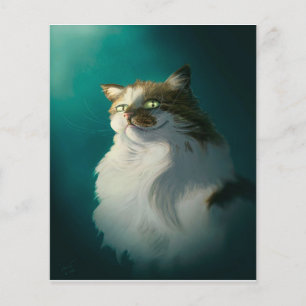 Cute Sly Cat Gift  Funny Katt för födelsedagen Flygblad
