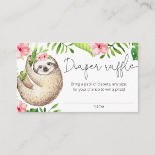 Cute Slyth rosa Greenery Girl Diaper raffcard Tilläggskort