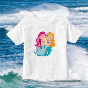 Cute småbarn-flickors sjöjungfru-vänner, t-shirt