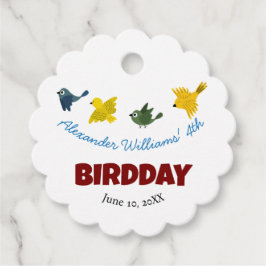 Cute Small Birds Födelsedagsfest Barn Gåvor Etiketter